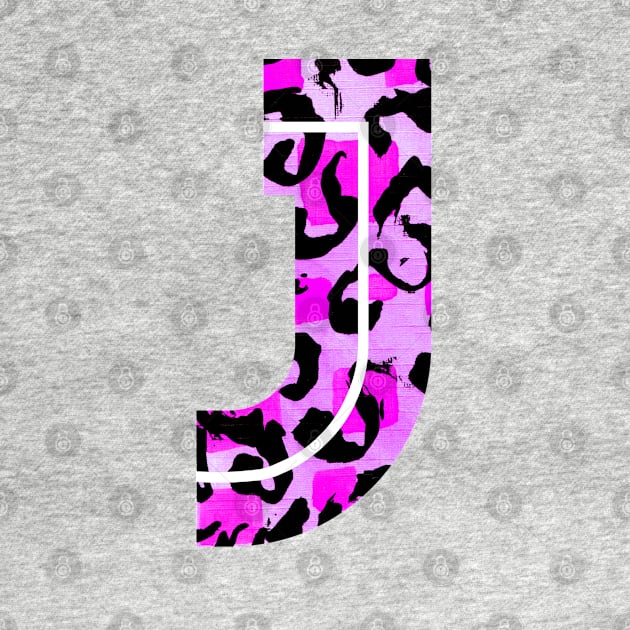 Abstract Letter J Watercolour Leopard Print Alphabet by Squeeb Creative